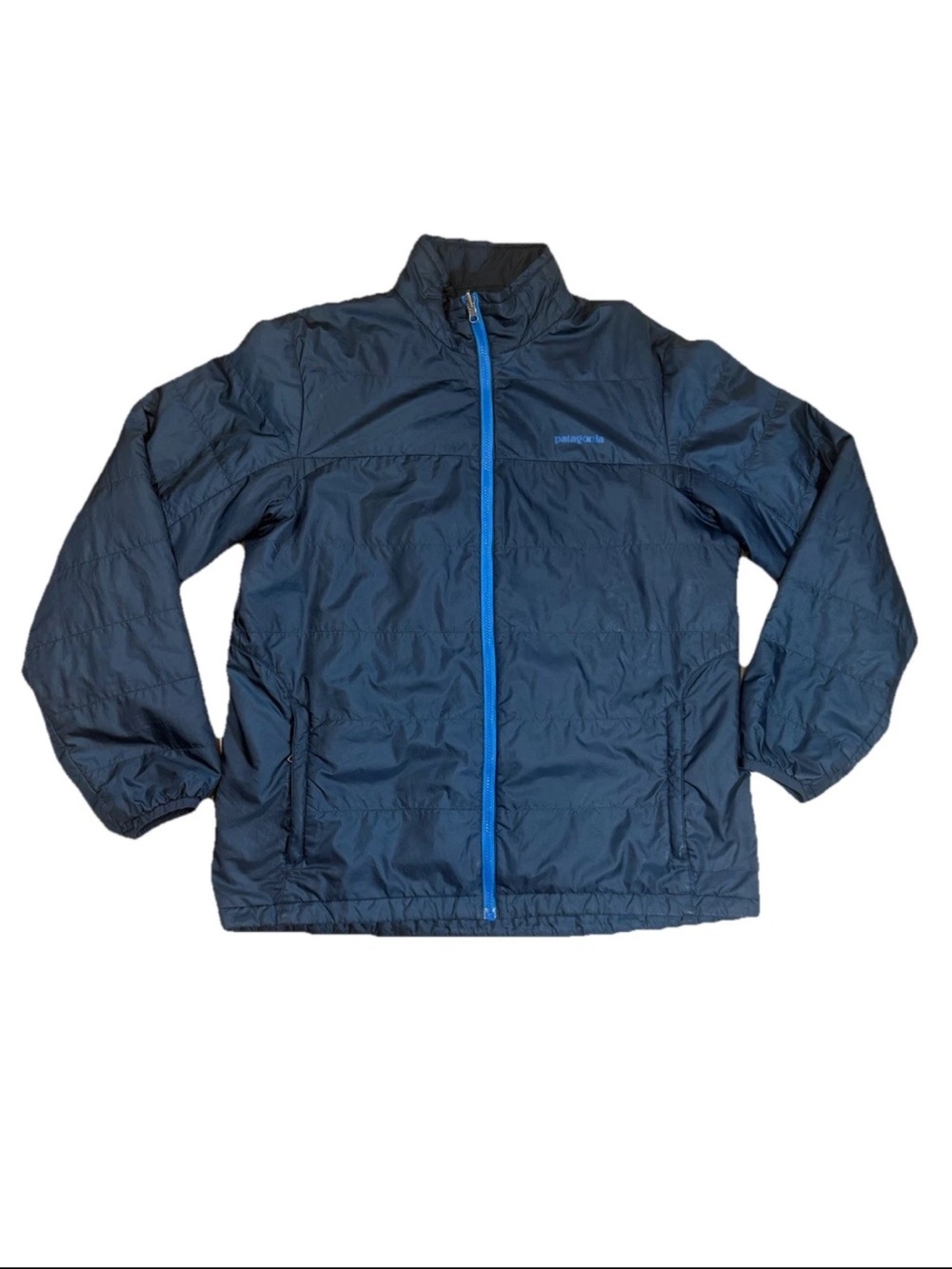 Patagonia Men’s Micro Puff Navy Blue Zip Up Jacket Size Large READ DESCRIPTION